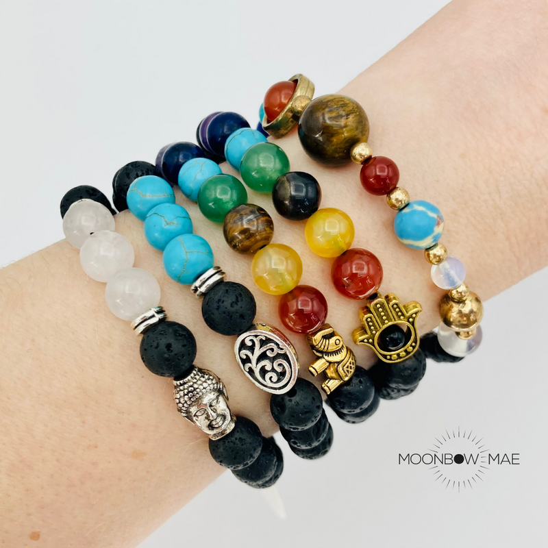 ELEPHANT CHAKRA LAVA ROCK BRACELET