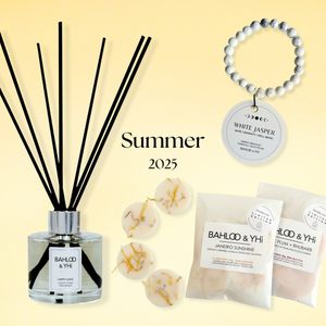 buttermilk yellow with summer wax melts and crystal bracelets