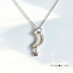 Moonbow Mae Sterling Silver Crescent Moon and Star Necklace