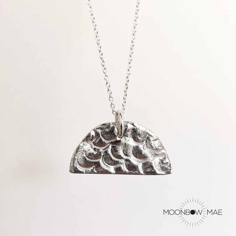 Moonbow Mae Textured Semi-circle necklace