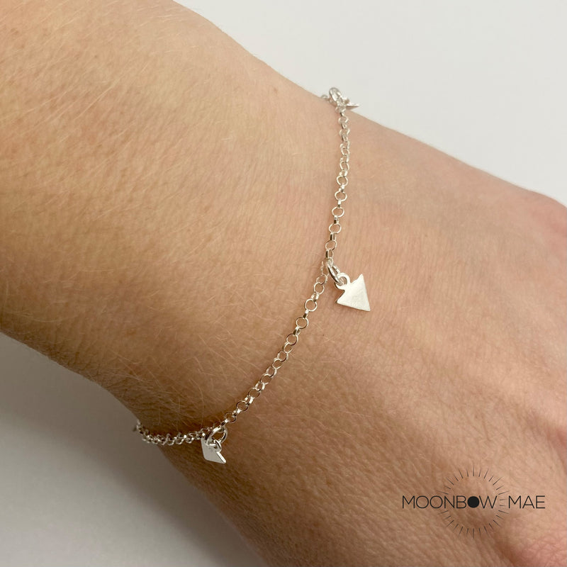 Moonbow Mae 925 Silver Triangle Charm Bracelet