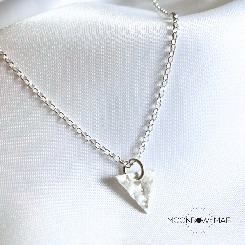 Moonbow Mae Silver Triangle Necklace