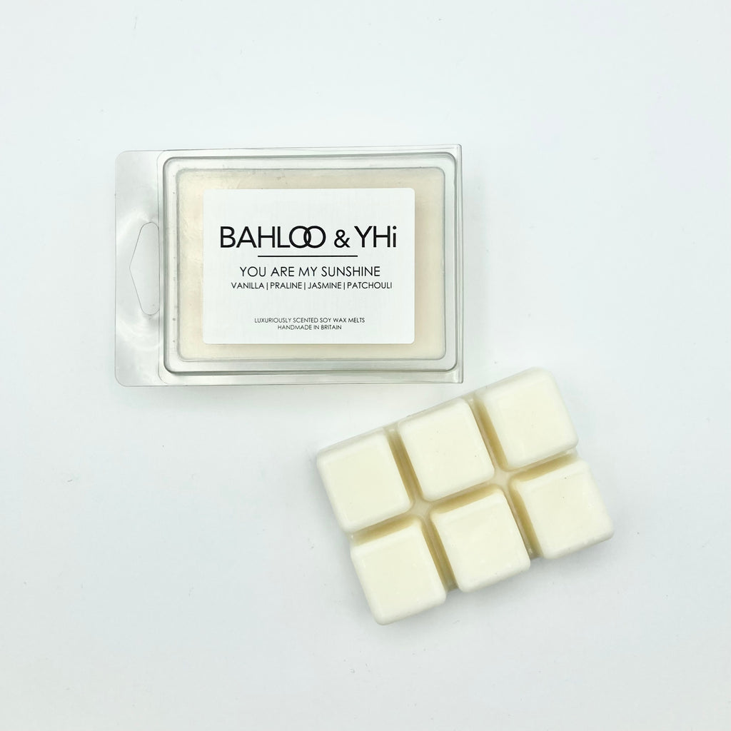 hand crafted soy wax melts in plastic recycled clam shell