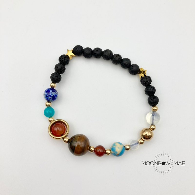 SOLAR SYSTEM LAVA ROCK BRACELET